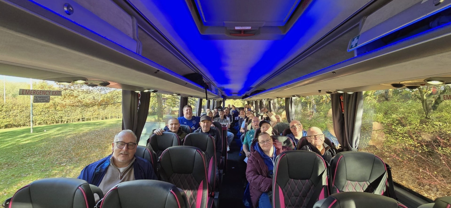 ESCEM members on the coach heading to a home game